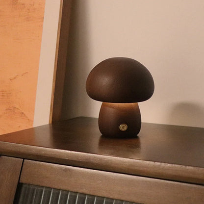 Wooden Shroom Table Lamp